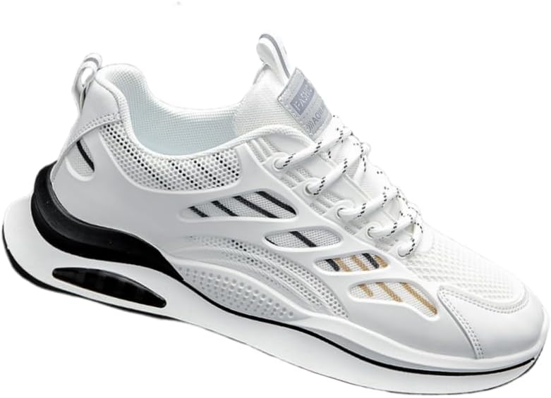 

Мужские модные спортивные кроссовки - легкие и дышащие повседневные туфли, подходят для ежедневной носки Fusecottc, белый/черный