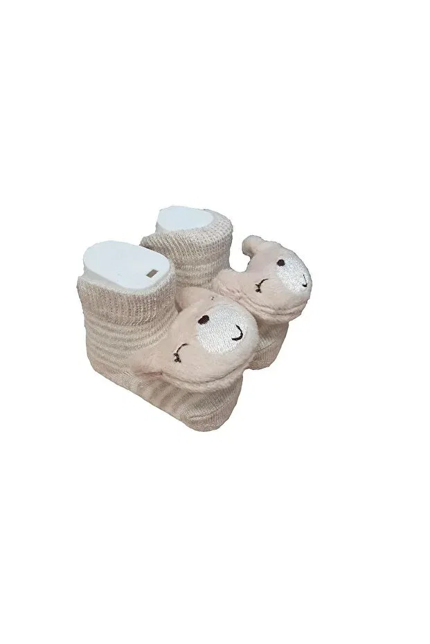 Детские носки для новорожденных хлопковые Rattle baby socks 68340 Bibaby, Nude Color