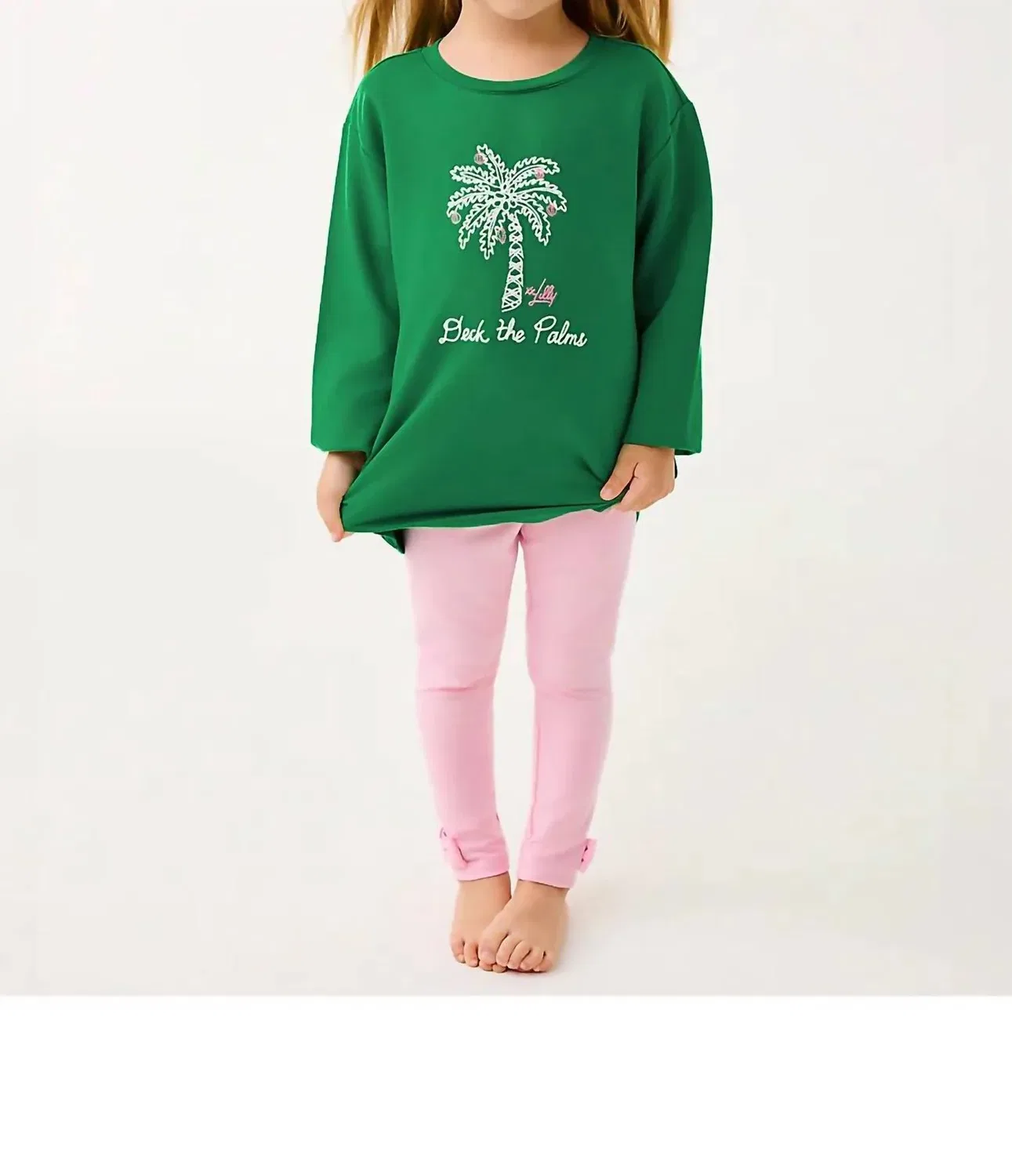 Детский свитшот для девочек с длинным рукавом Mini Ballad Lilly Pulitzer, Multi Deck The Palms Embroidery — фото 3