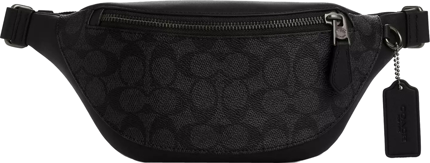 

Сумка Coach Outlet Warren Mini Belt In Signature Canvas, бронзовый/угольный/черный
