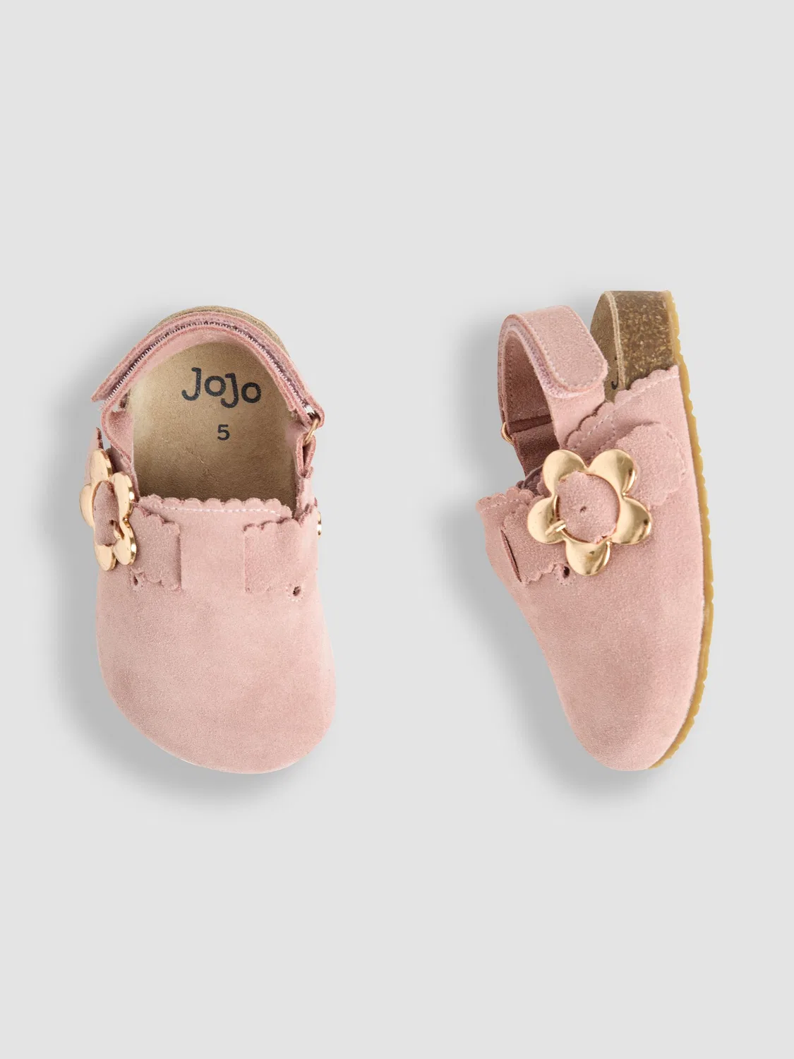 Клоги Suede Slip-On Clogs Jojo Maman Bébé, Dusky Pink — фото 3