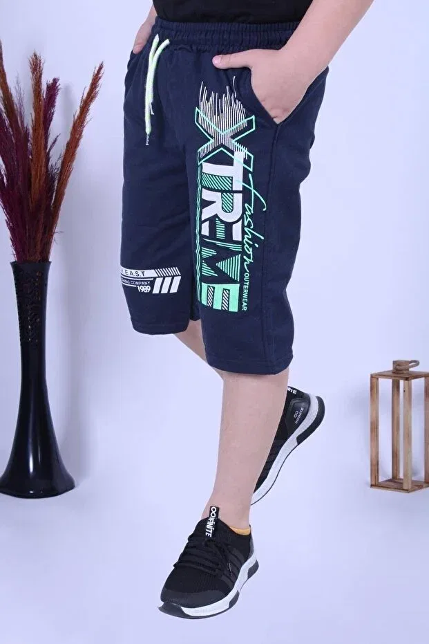 Детские шорты для мальчиков с принтом Xtremea Ya Ko Kids, Navy Blue — фото 2