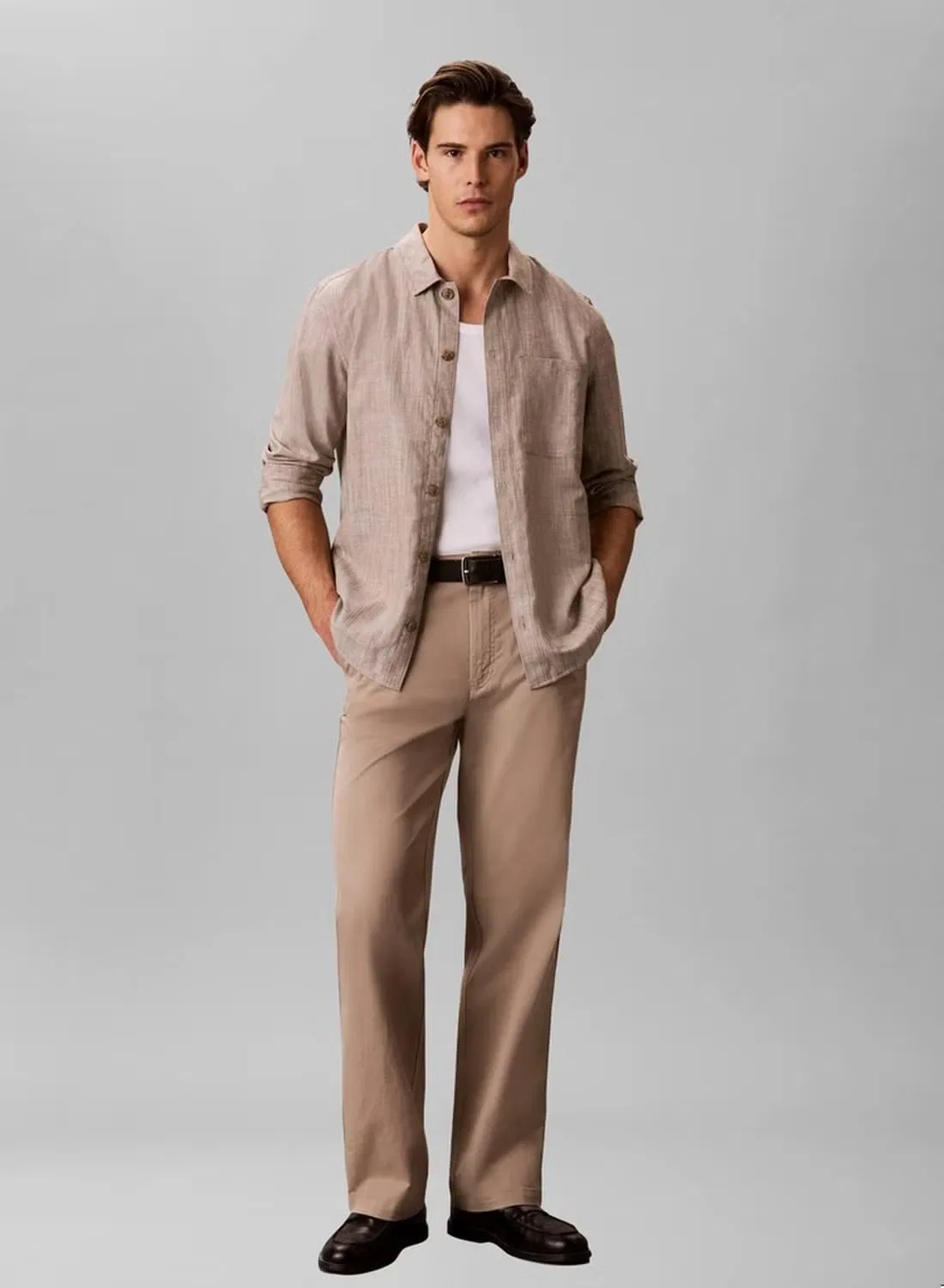 Брюки чиносы прямые 90S Straight Calvin Klein, хаки