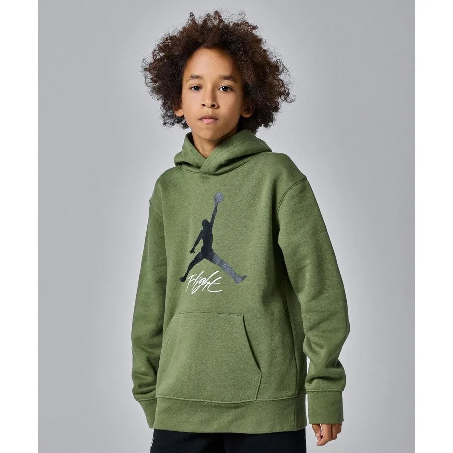 Детский спортивный свитшот с капюшоном и принтом Jordan Baseline Nike, Хаки