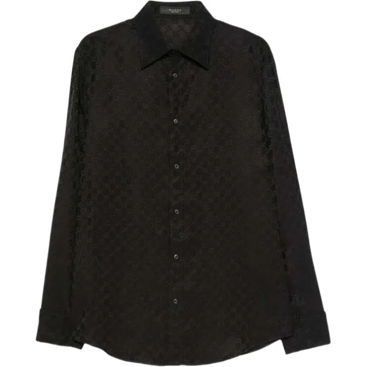 Мужская рубашка с воротником Black GUCCI