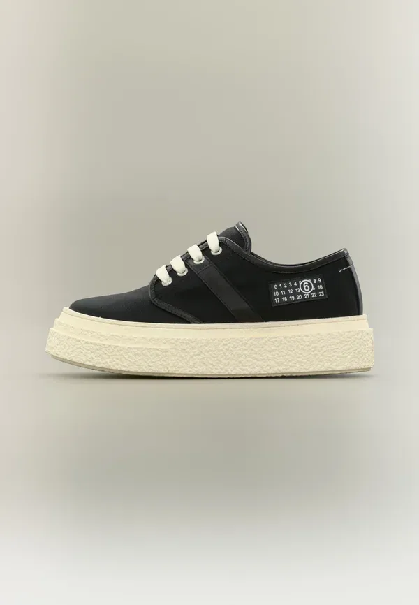 Кроссовки из кожи и текстиля Trainers Mm6 Maison Margiela, черный