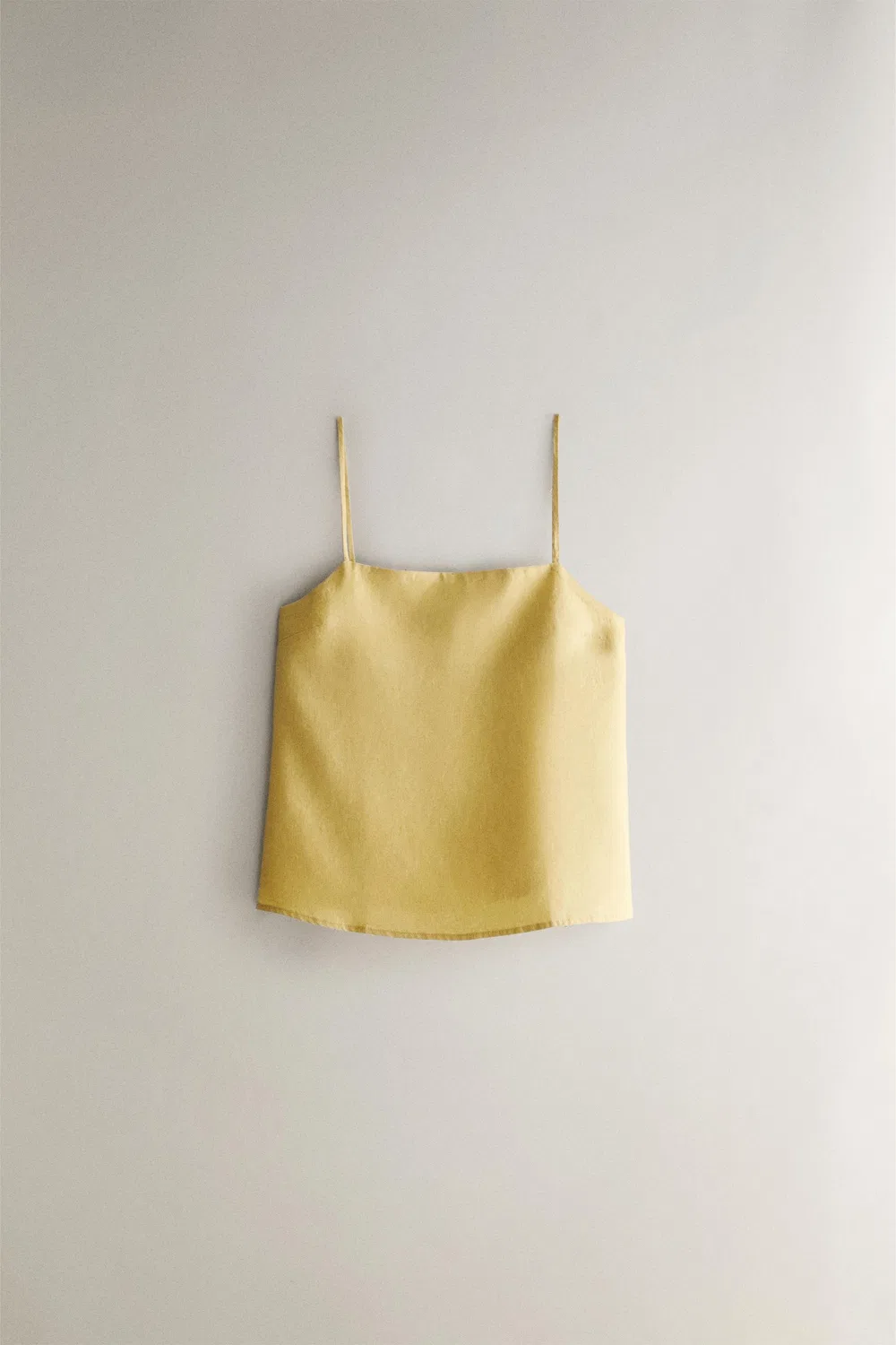Льняной топ ZARA, Yellow