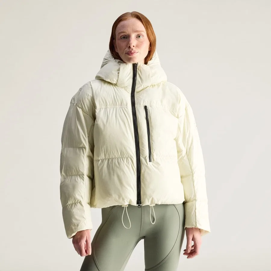 Женский пуховик с коротким рукавом aSMC SHORT PUF adidas, Бежевый — фото 2