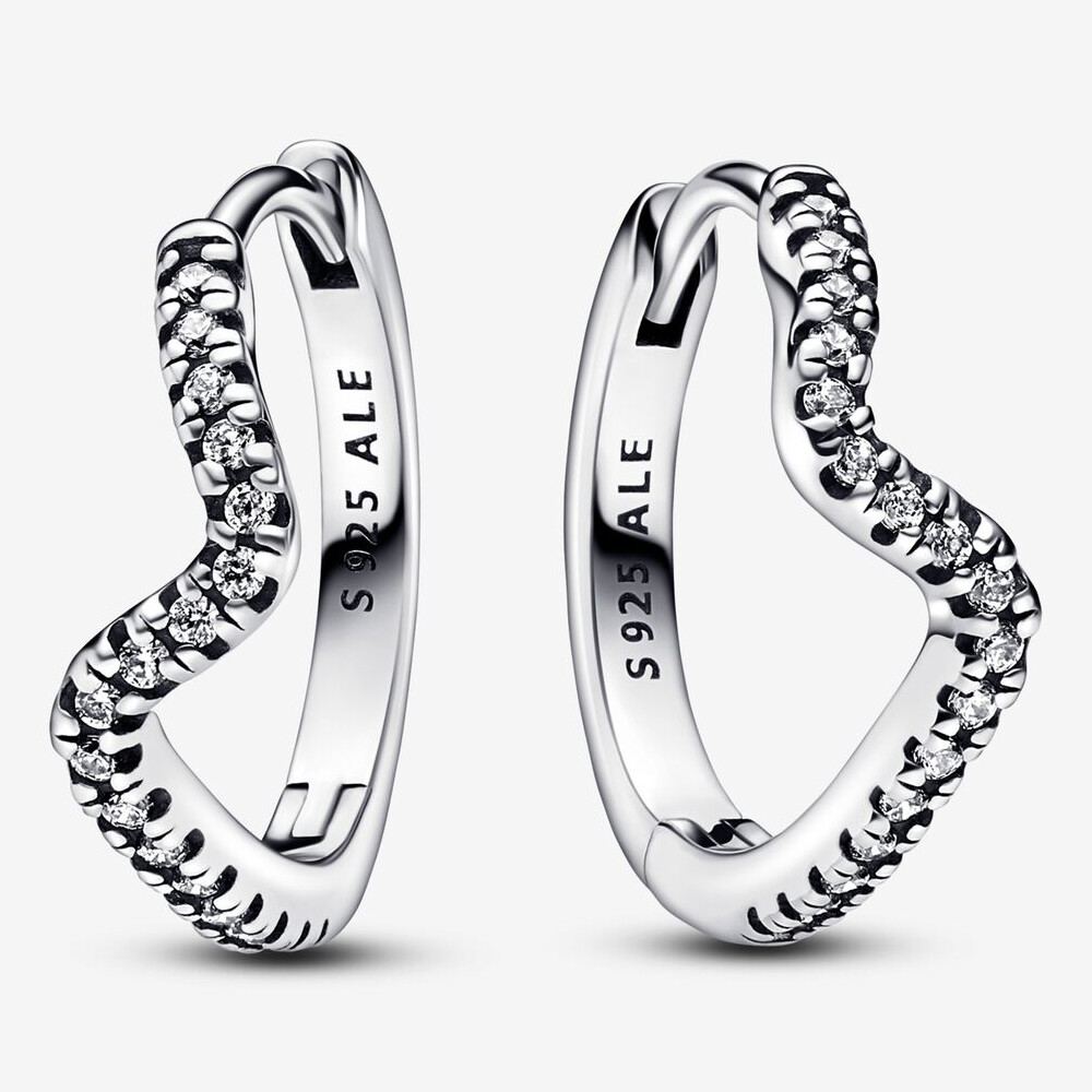 

Серьги Pandora Sparkling Wave, серебро