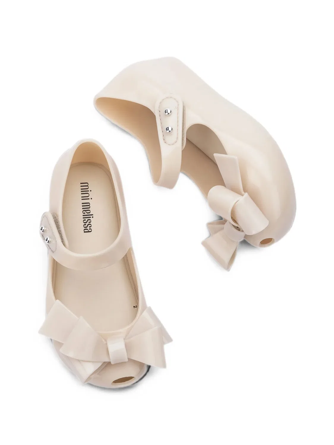 Балетки Ultragirl Classy на липучках Mini Melissa, нейтральные цвета — фото 2
