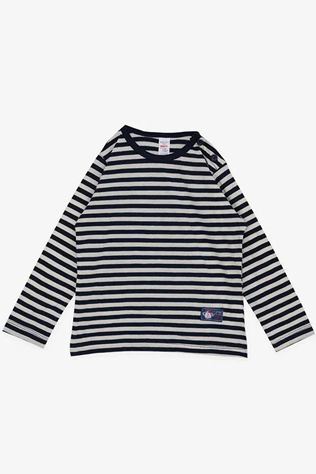 Детская футболка с длинным рукавом для мальчиков с принтом Breeze, Navy Blue