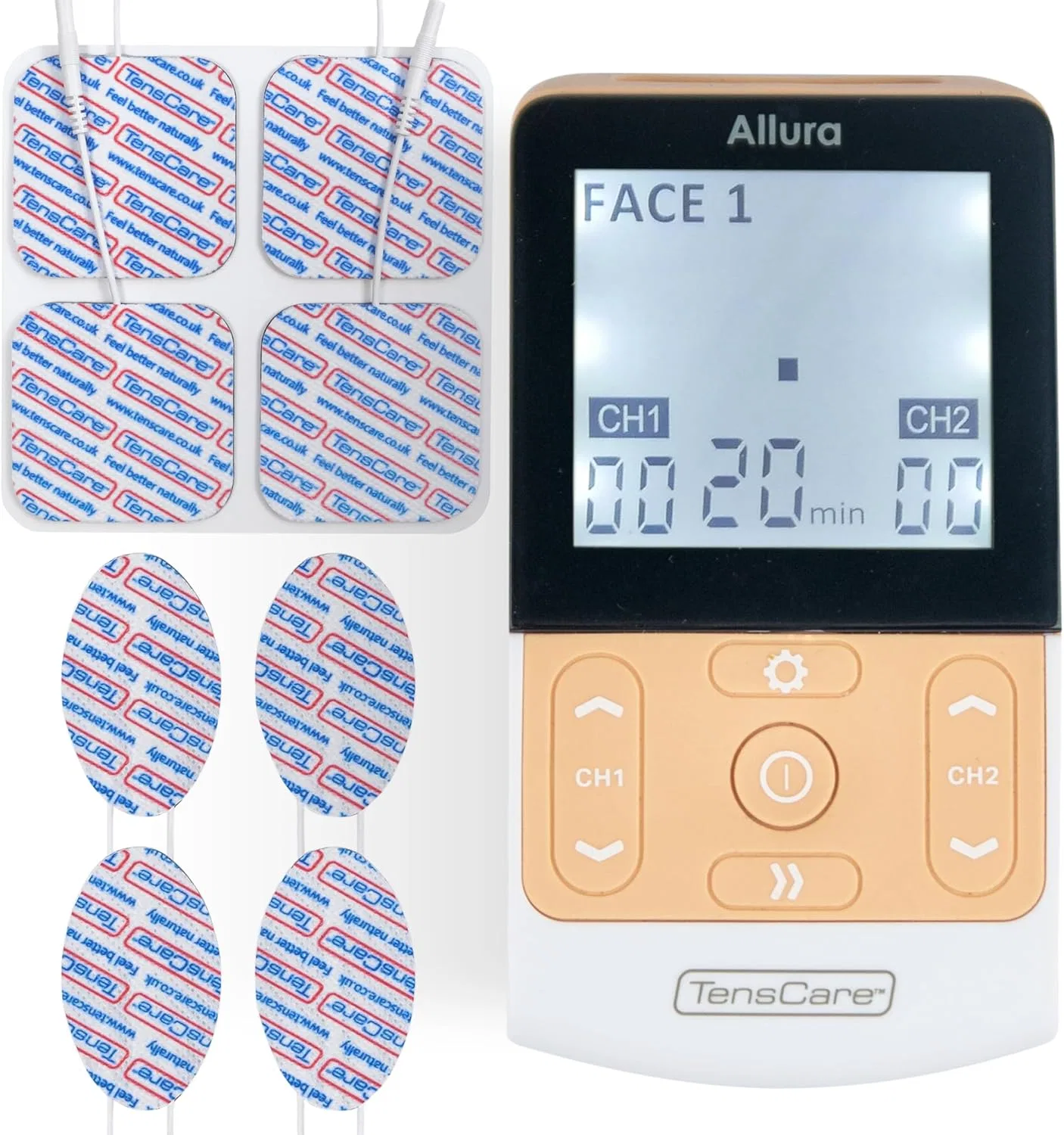 TensCare Allura EMS-массажер 8-в-1 для всего тела, после родов, уменьшение целлюлита