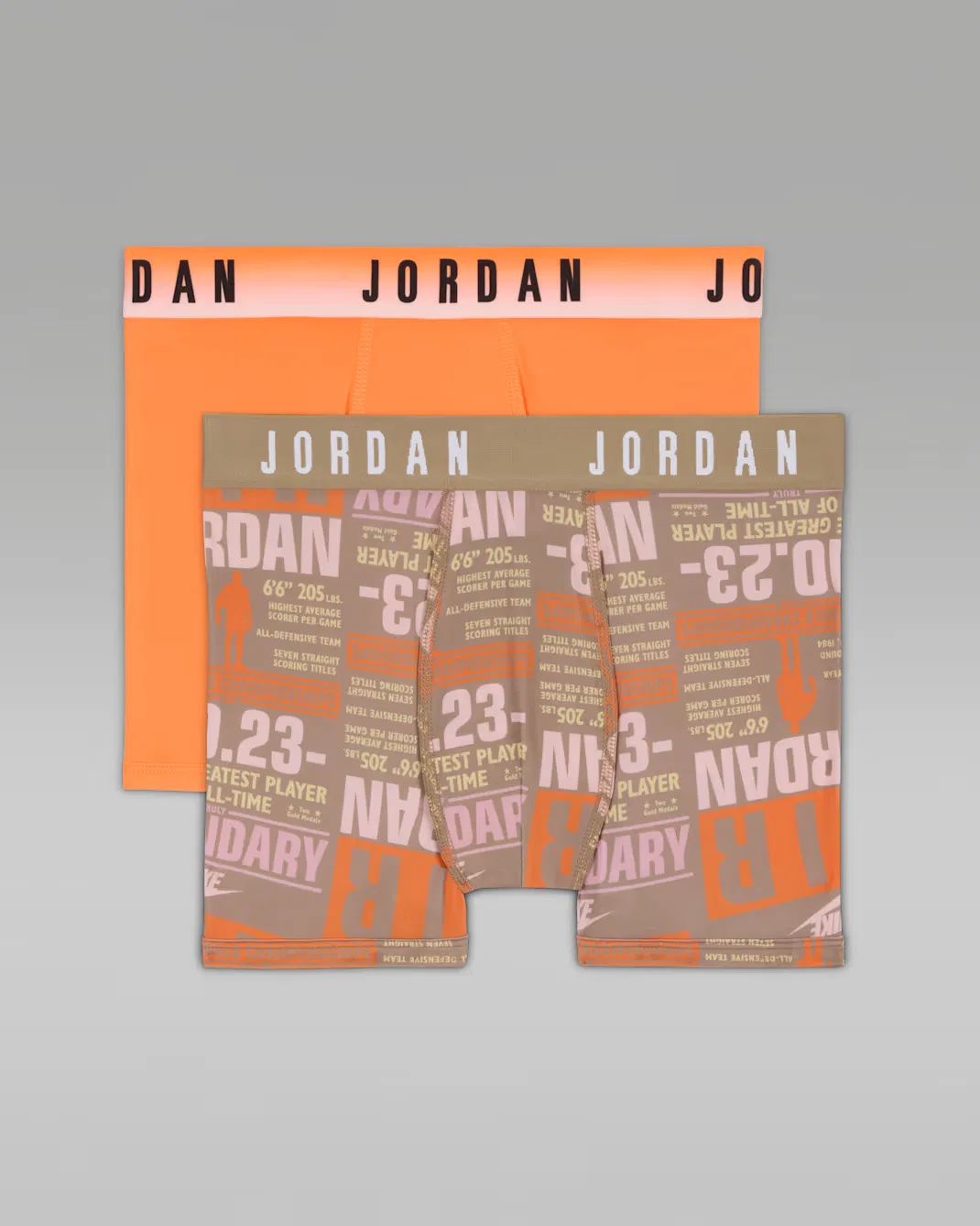 Комплект из двух трусов-боксеров Dri-FIT с принтом для детей постарше Jordan, Khaki
