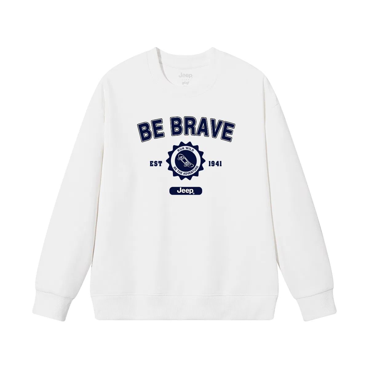 Детское худи с круглым вырезом, утепленное, Jeep, White Fleece-Lined