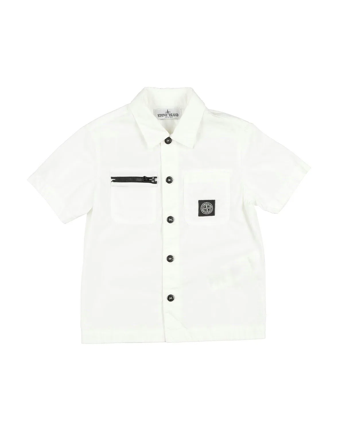 Детская рубашка для мальчиков с коротким рукавом Stone Island Junior, белый