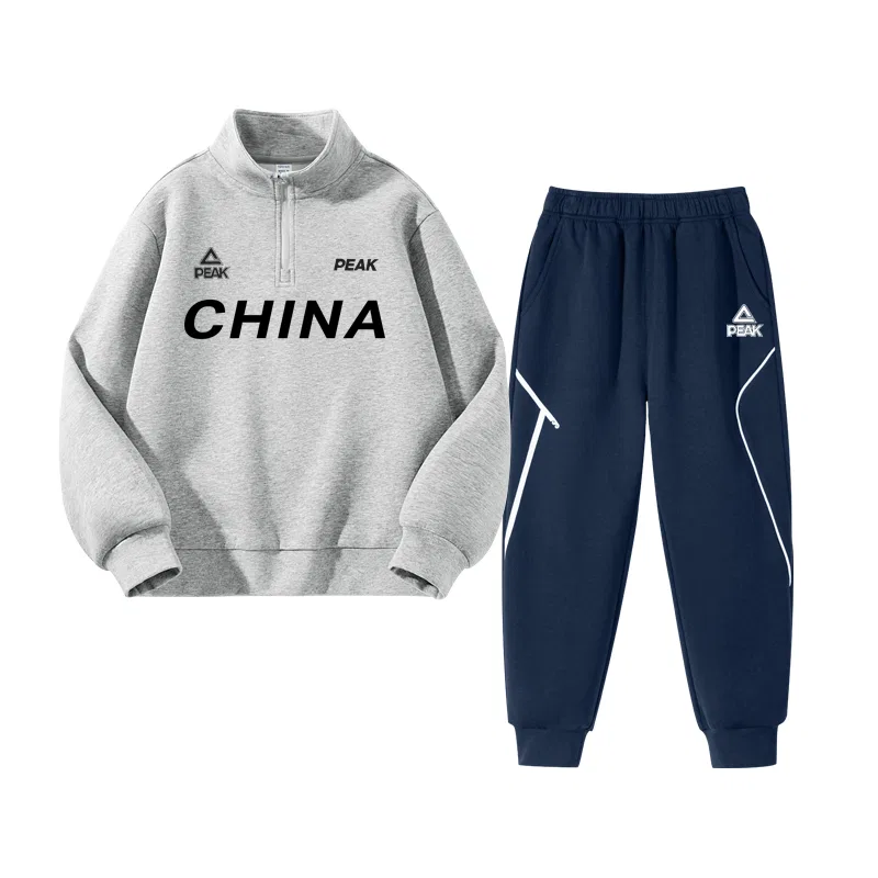 Детский спортивный костюм PEAK серый/синий/белый