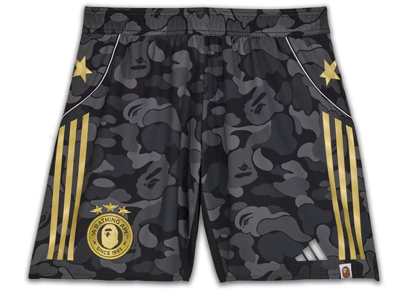 Мужские шорты Slim Fit с принтом Adidas x BAPE Shorts, Black