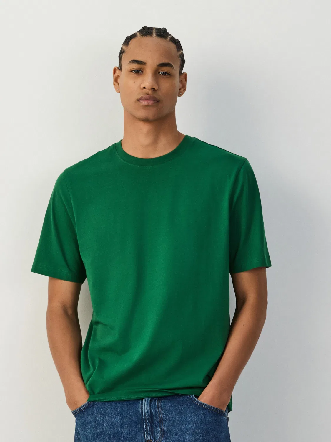 Футболка с круглым вырезом, Regular Fit, Essential Next, ярко-зеленый