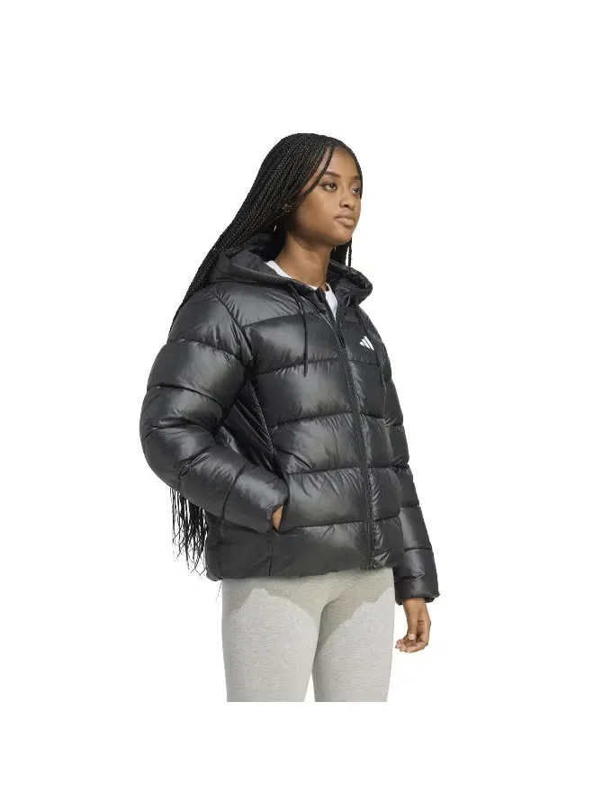 Куртка пуховик с капюшоном Essentials Climawarm Adidas, черный — фото 4
