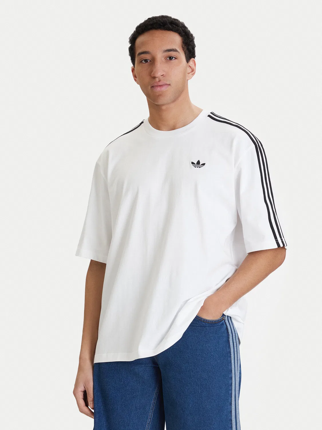 Мужская футболка оверсайз adicolor Adidas, белый