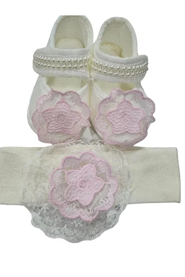 Детские сапожки-ботиночки на шнуровке из атласа для девочек Crowned and Mevlütlük Esterella, Pink-Flower