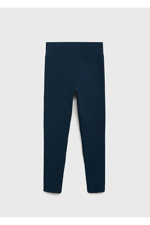 Детские леггинсы для девочек хлопковые Mango Kids, Navy Blue — фото 3