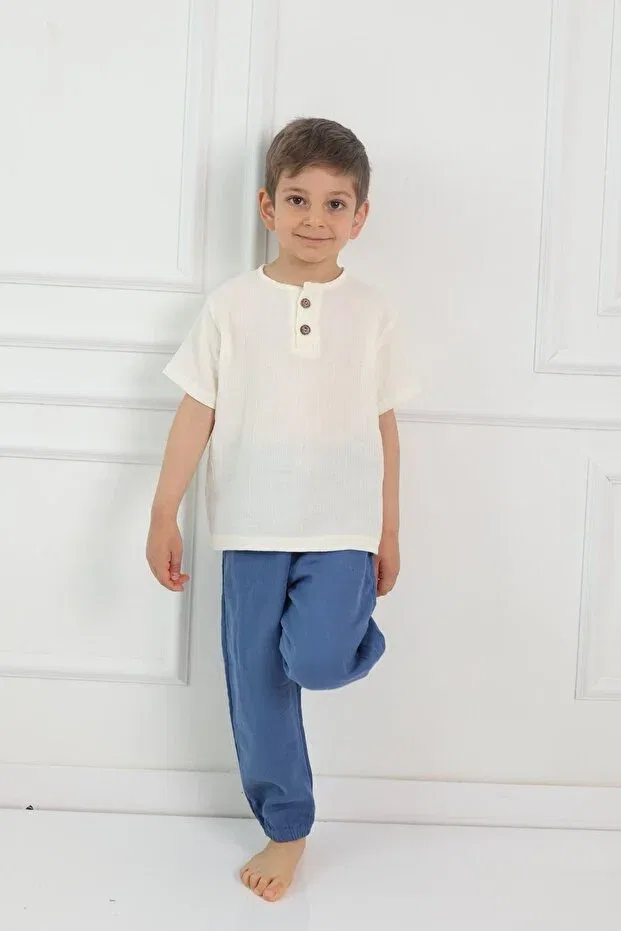 Детские брюки для девочек хлопковые Cuckoo Cotton, Blue — фото 3