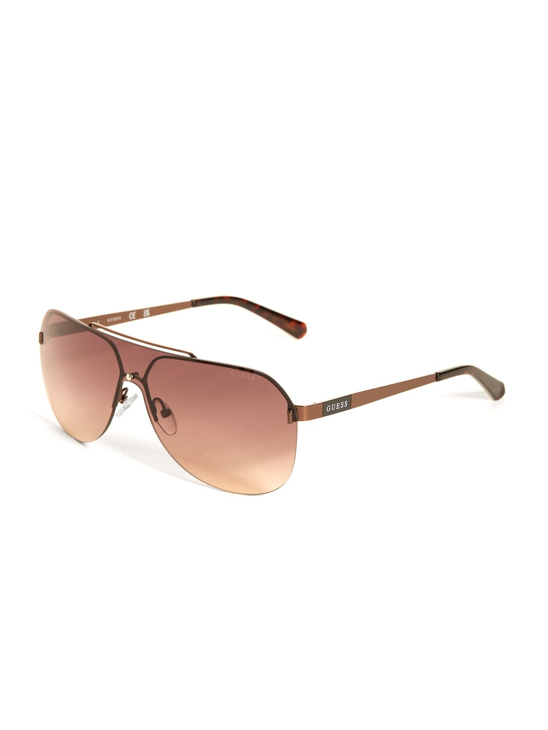 

Солнцезащитные очки без оправы Guess Factory, цвет Brown Leather