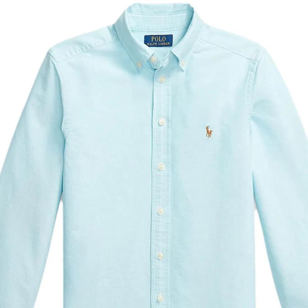 Детская рубашка Polo Ralph Lauren, Aegean Blue — фото 4