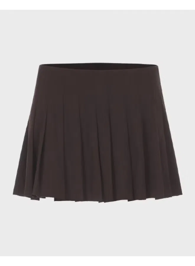 Юбка мини плиссированная Zara, черный кофе