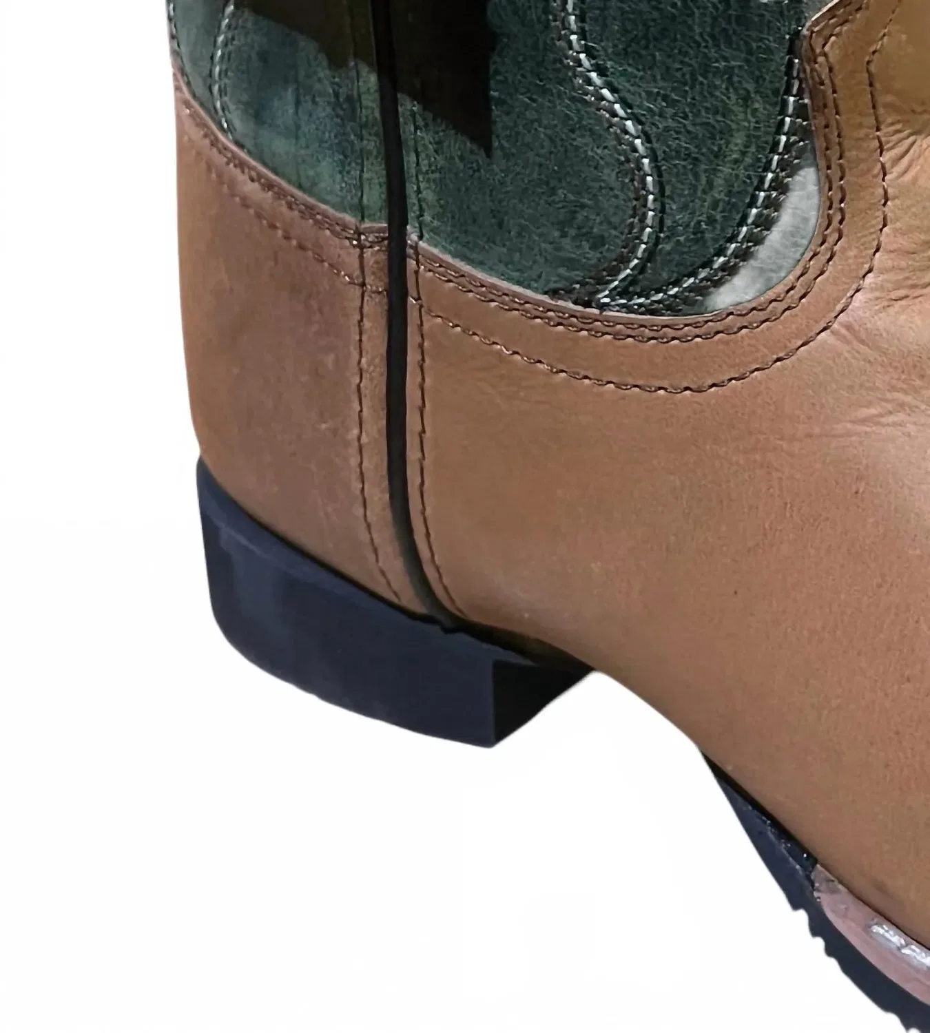 Детские ковбойские сапоги из кожи с круглым носом Jesse Western Smoky Mountain Boots, Brown Distress And Green Crackle — фото 3