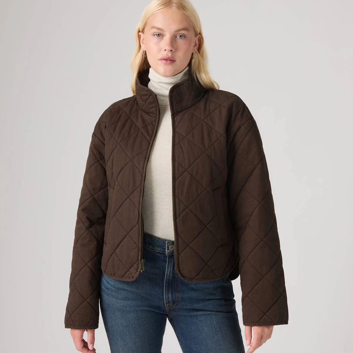 Хлопковая куртка с ромбовидной стежкой Levi's, Brown - Brown