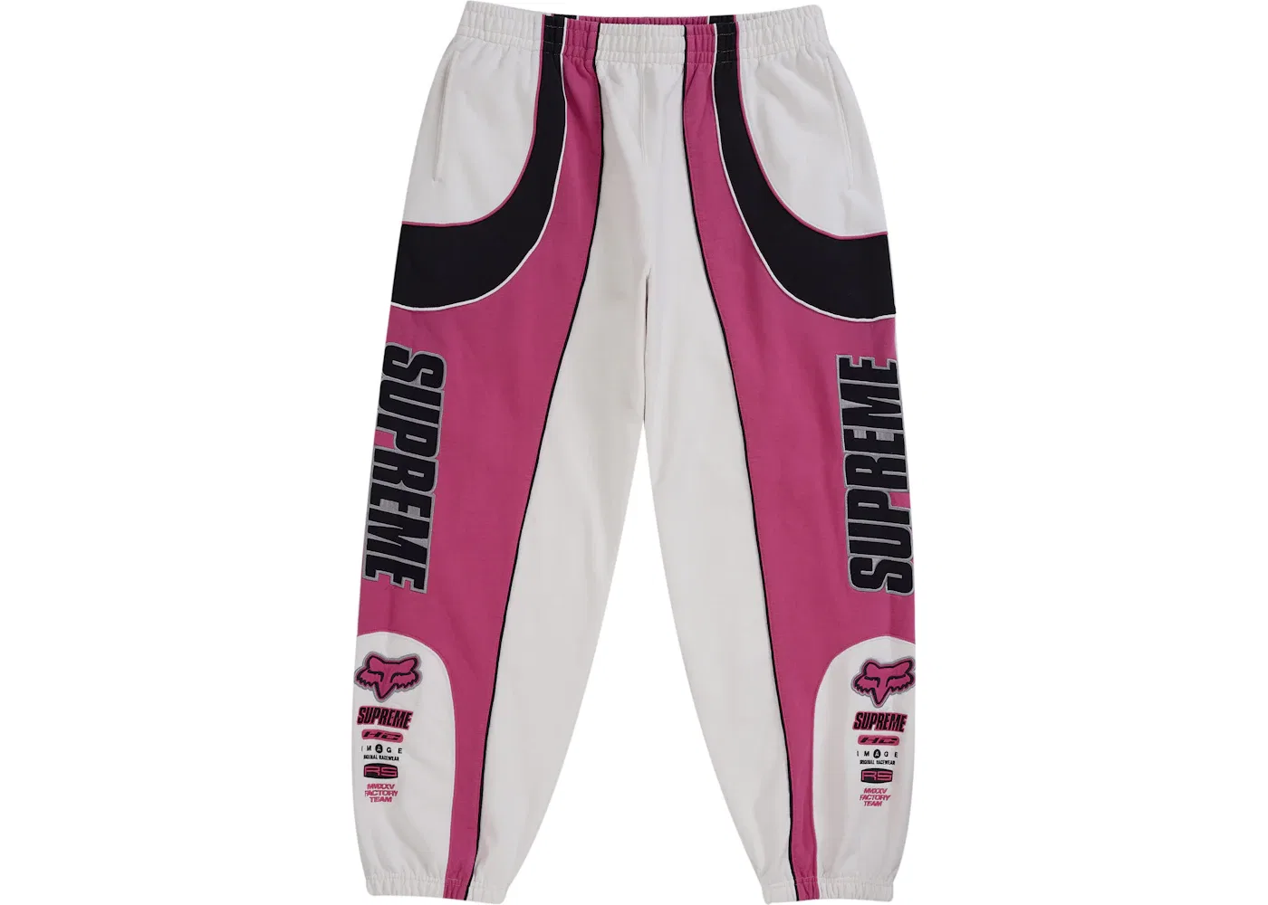 Мужские спортивные штаны с принтом Supreme Fox Racing Sweatpant (FW25), White