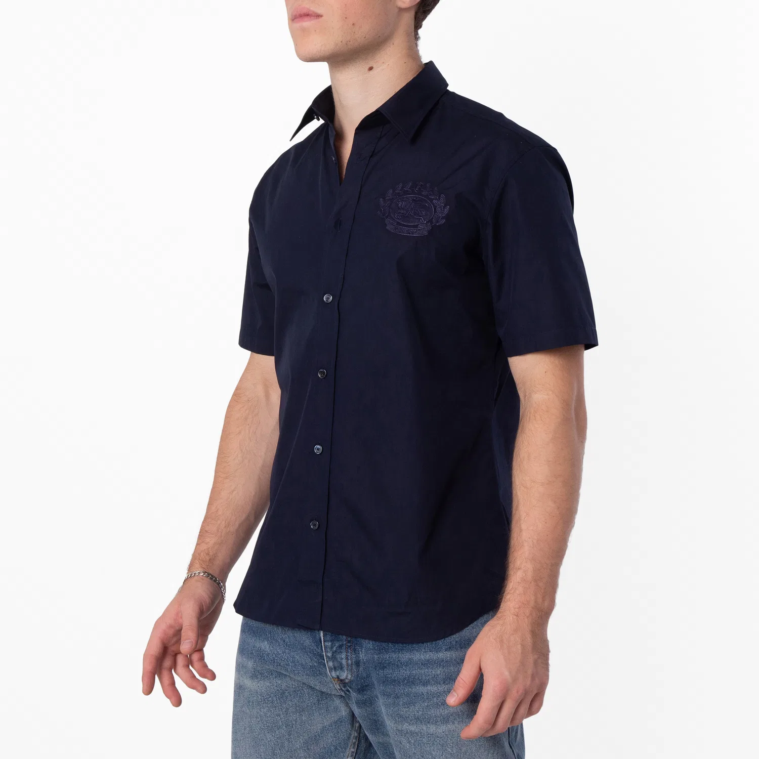 Рубашка с коротким рукавом EKD Short-Sleeved Cotton Shirt Burberry, Storm
