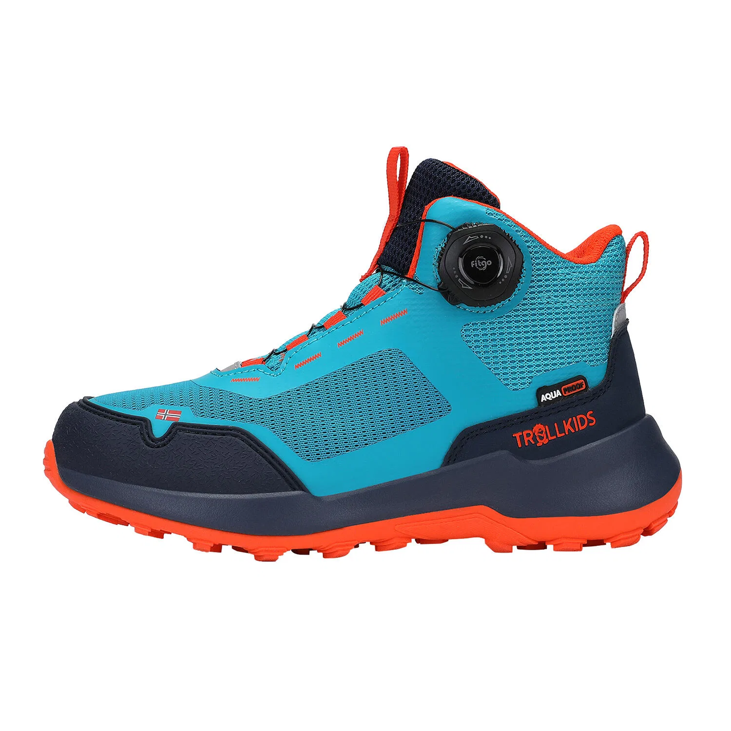 Детские ботинки с высоким берцем Trollfjord Hiker Mid Trollkids, Blau Orange