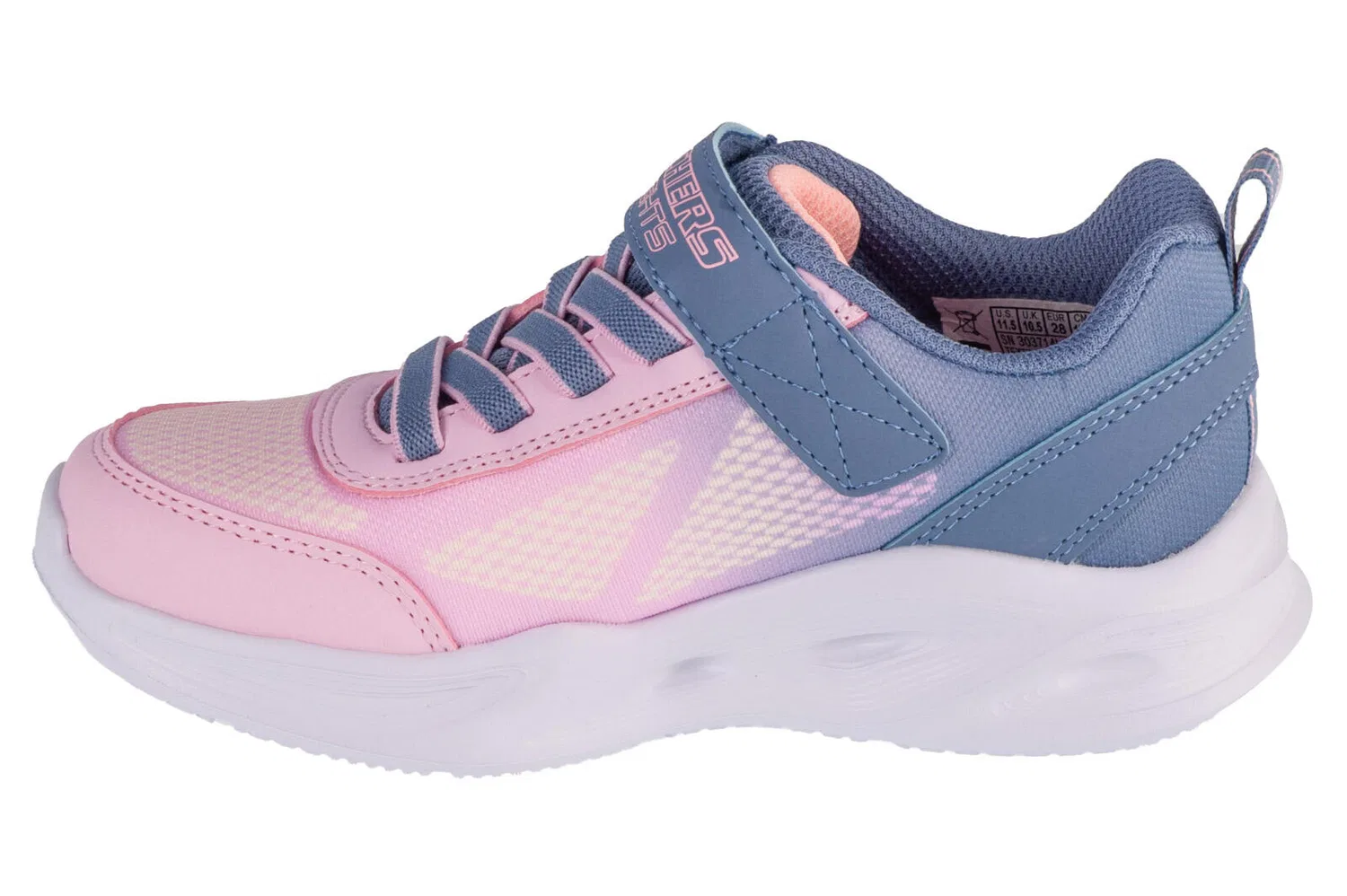 Детские кроссовки для девочек с технологией Lights Sola Glow - Ombre Deluxe Skechers, Rosa — фото 2