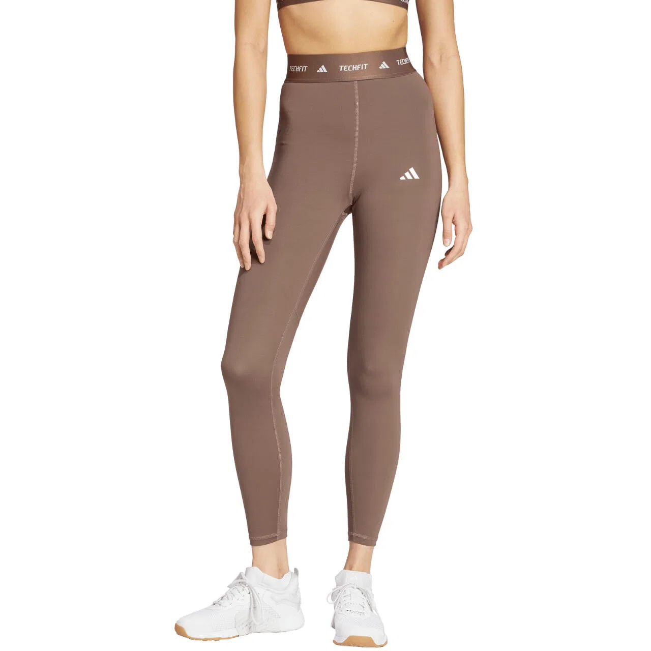 Женские леггинсы с высокой посадкой Techfit Adidas, Schwarz Braun