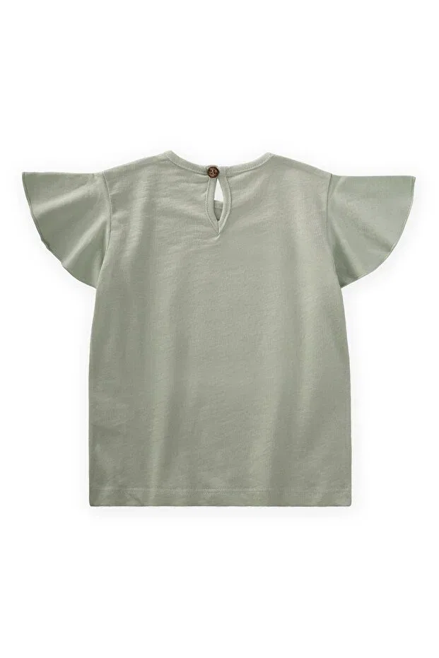 Детская футболка с принтом Marine Printed T-Shirt Cigit, Water Green — фото 2