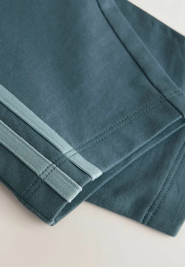 Брюки из хлопка Regular fit - wide leg side stripe joggers Next, Teal Blue, синий — фото 3