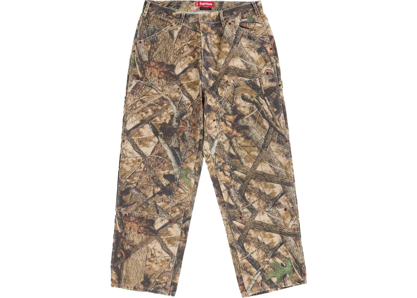 Мужские брюки с отделкой стразами Supreme b.b. Simon Studded Double Knee Painter Pant TrueTimber HTC Fall Camo, TrueTimber HTC Fall Camo