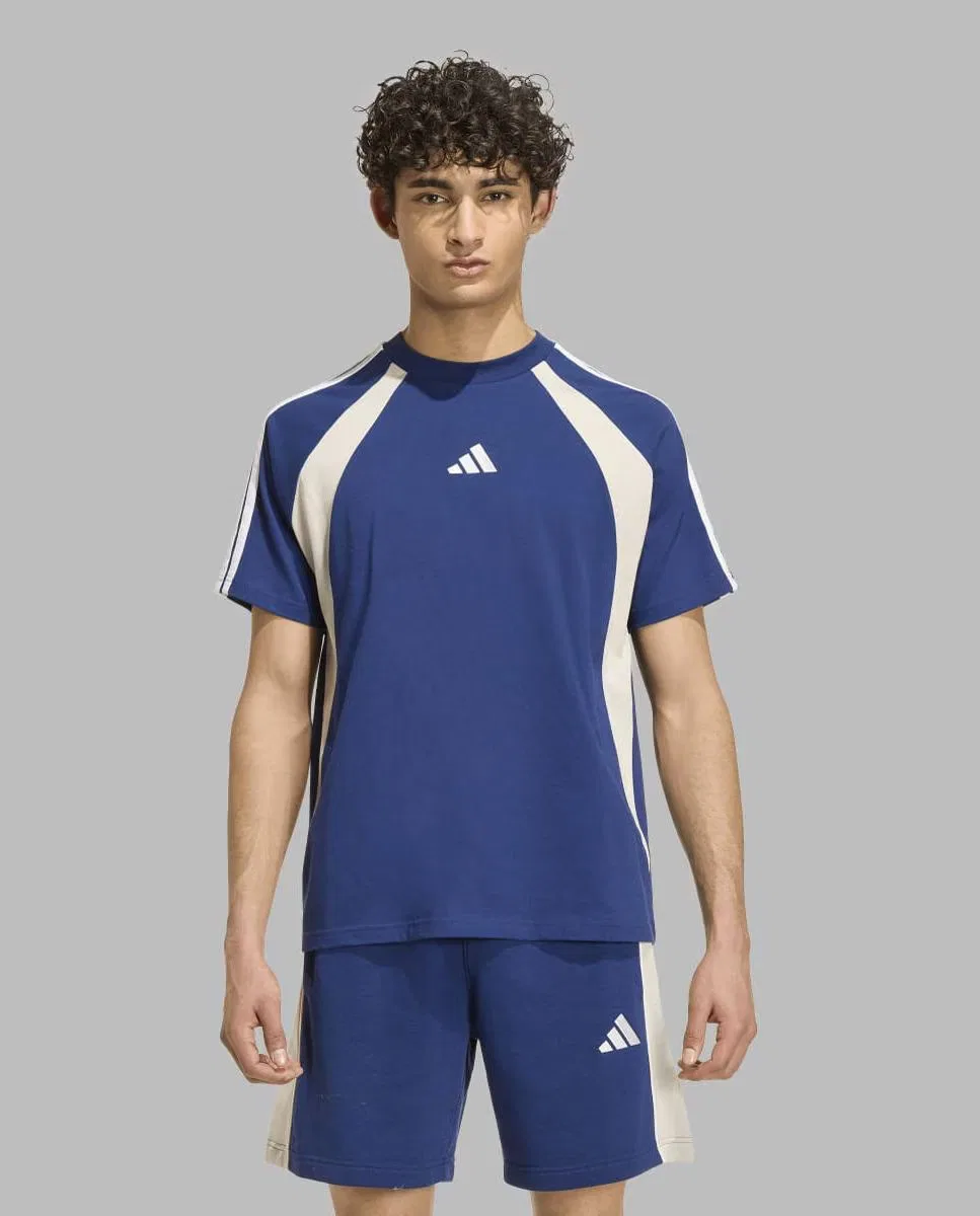 Мужская футболка, Essentials Seasonal, adidas, синий