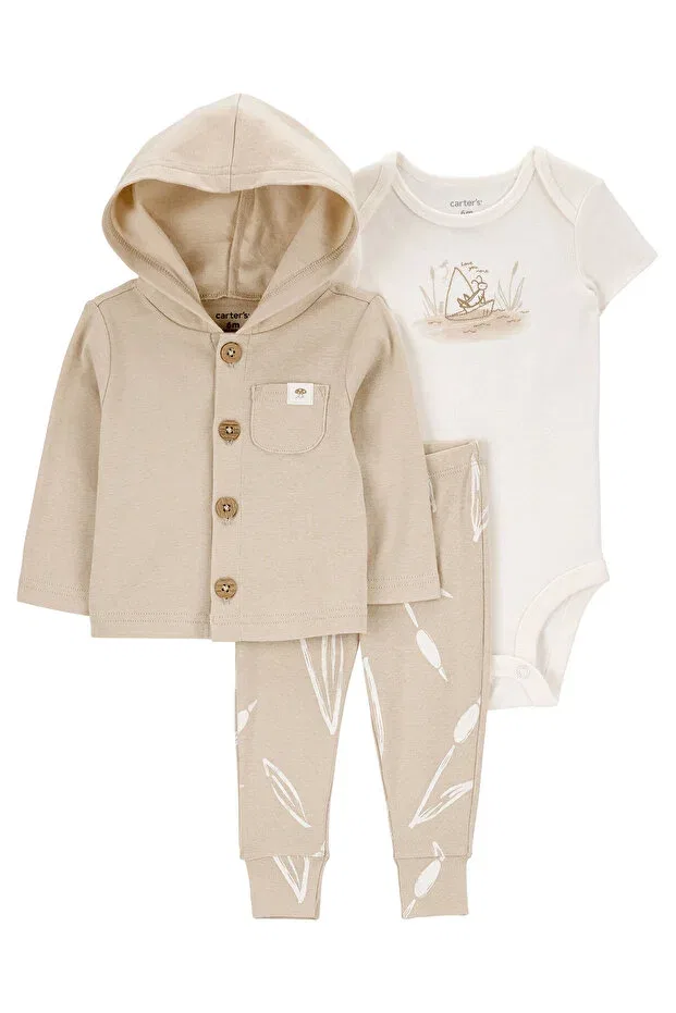 Детский комплект кардиганов с капюшоном Carter'S, Khaki