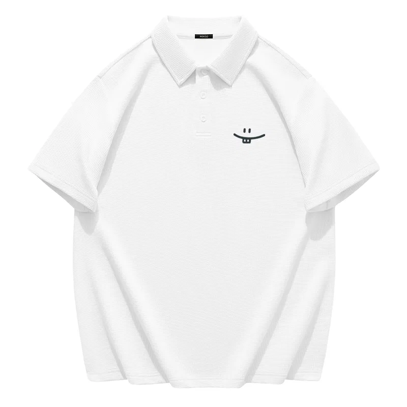 Детское поло с принтом MINISO, White (B Hearty Chest Logo)