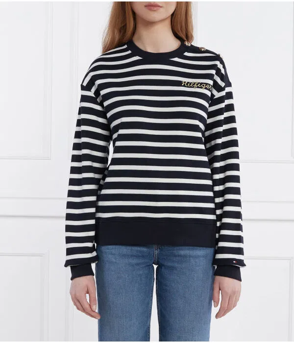 Женский пуловер с принтом Gold Button Tommy Hilfiger, Blu Marino