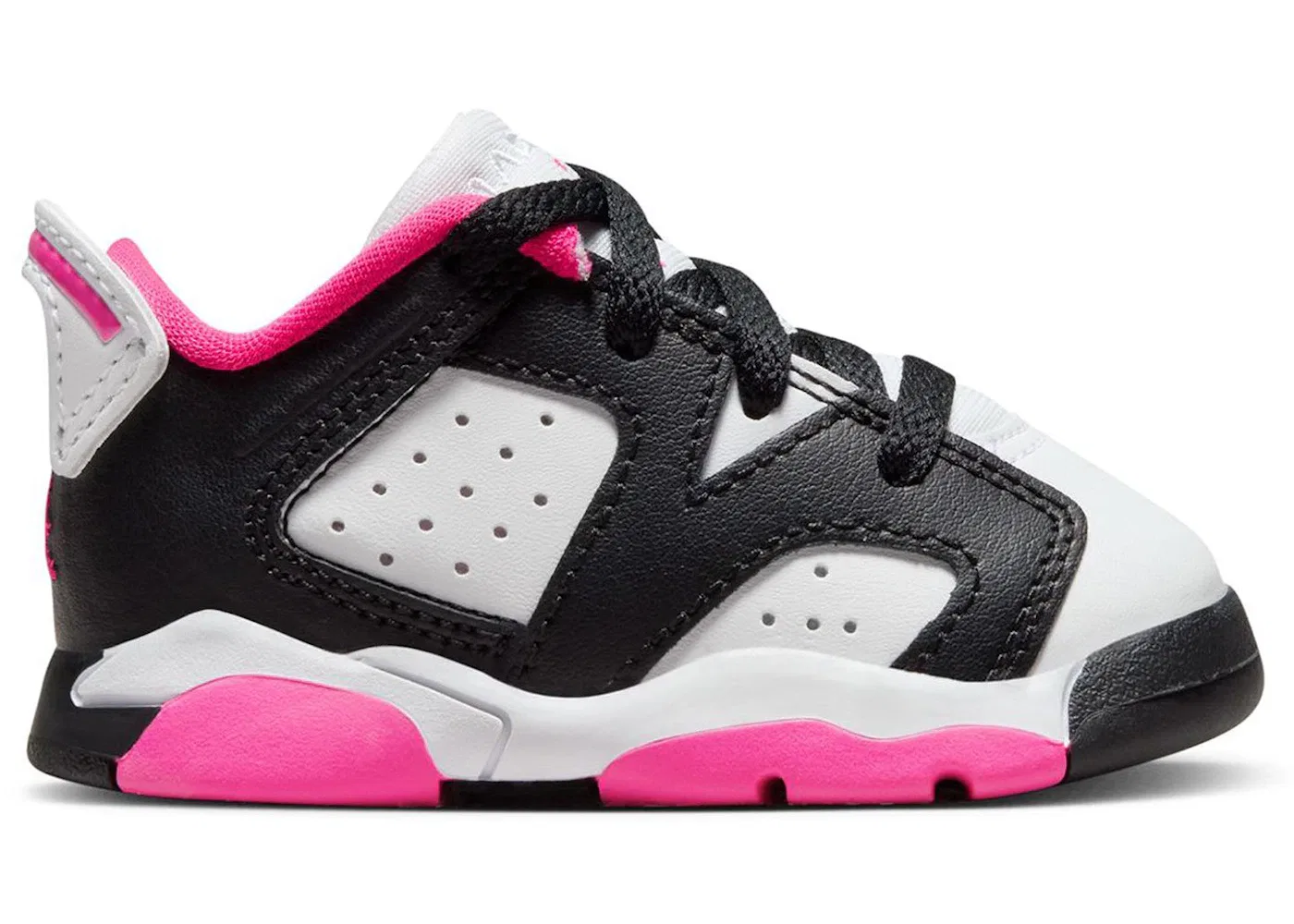 Детские кроссовки с низким верхом Jordan 6 Retro Low Jordan, Black/Fierce Pink/White