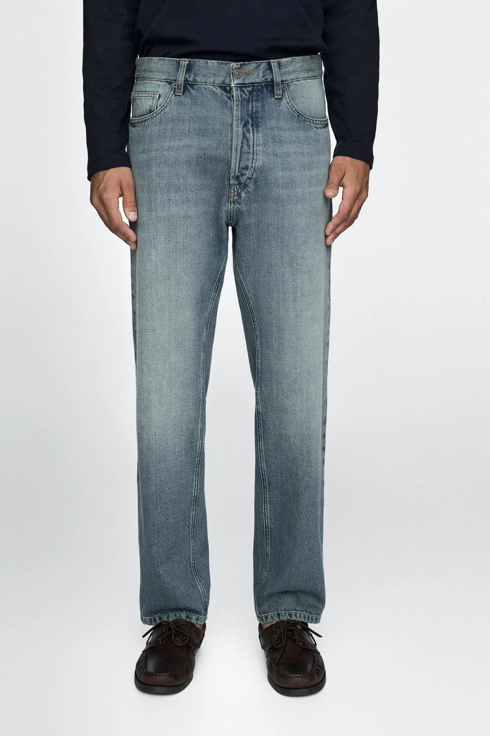 Джинсы Massimo Dutti Straight-Leg, светло-голубой