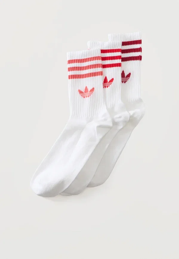 Комплект из 3 пар носков унисекс 3S Crew S Adidas Originals, белый/красный