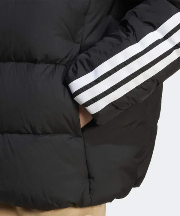 Пуховик с капюшоном Climawarm 3-полосный, Adidas, черный — фото 4