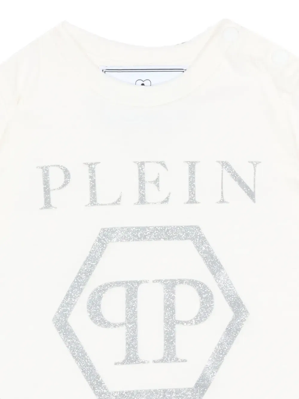Футболка с логотипом Philipp Plein Junior, бежевый — фото 3