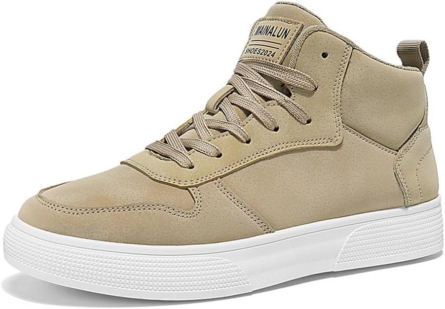 

Мужские высокие кеды tazimall, повседневные скейт-шуз, обувь на шнуровке для ходьбы, хаки